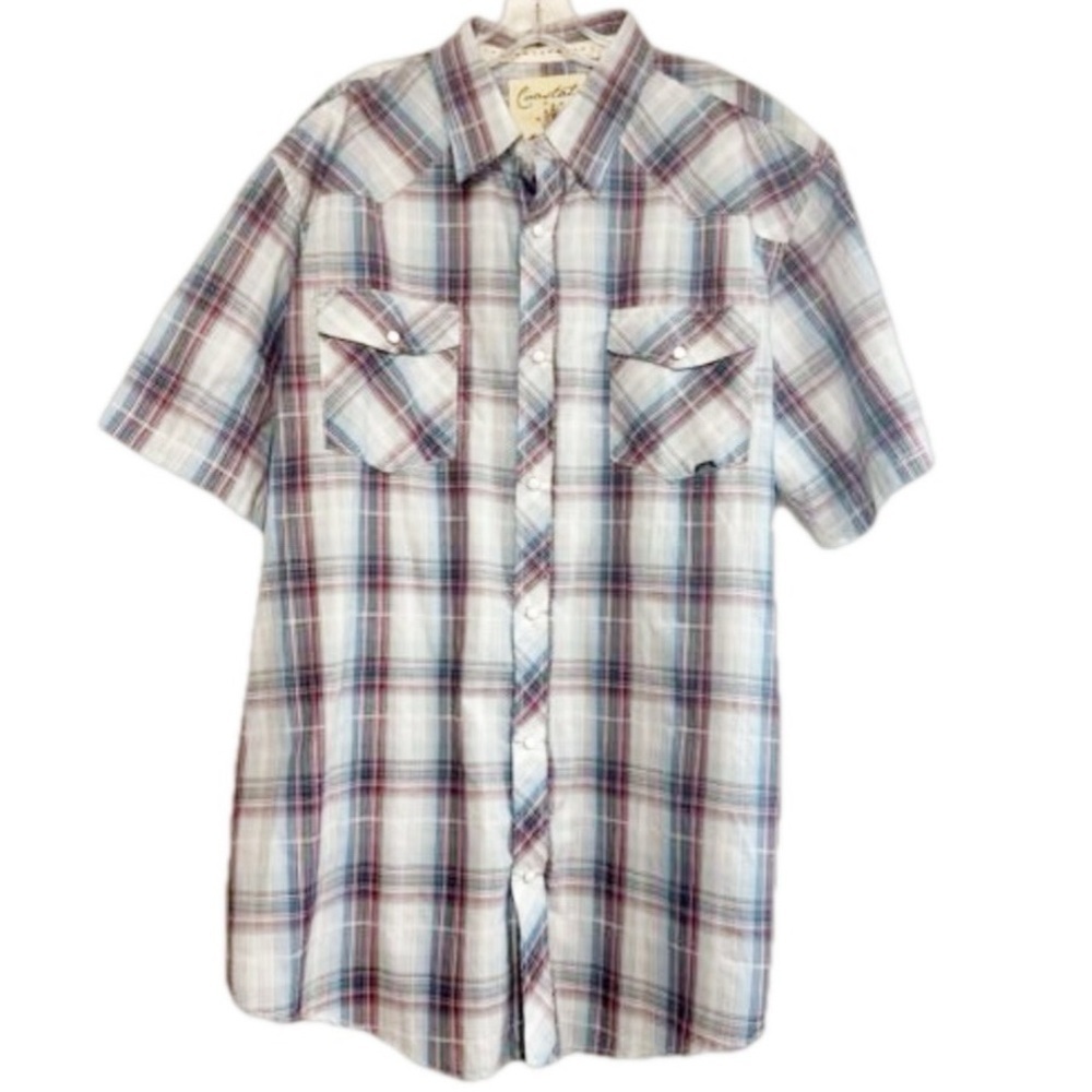 Coastal western short sleeve pearl snap shirt